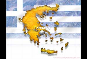Image of the geographic map of Greece