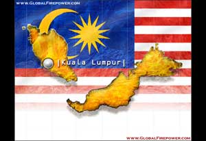 Image of the geographic map of Malaysia
